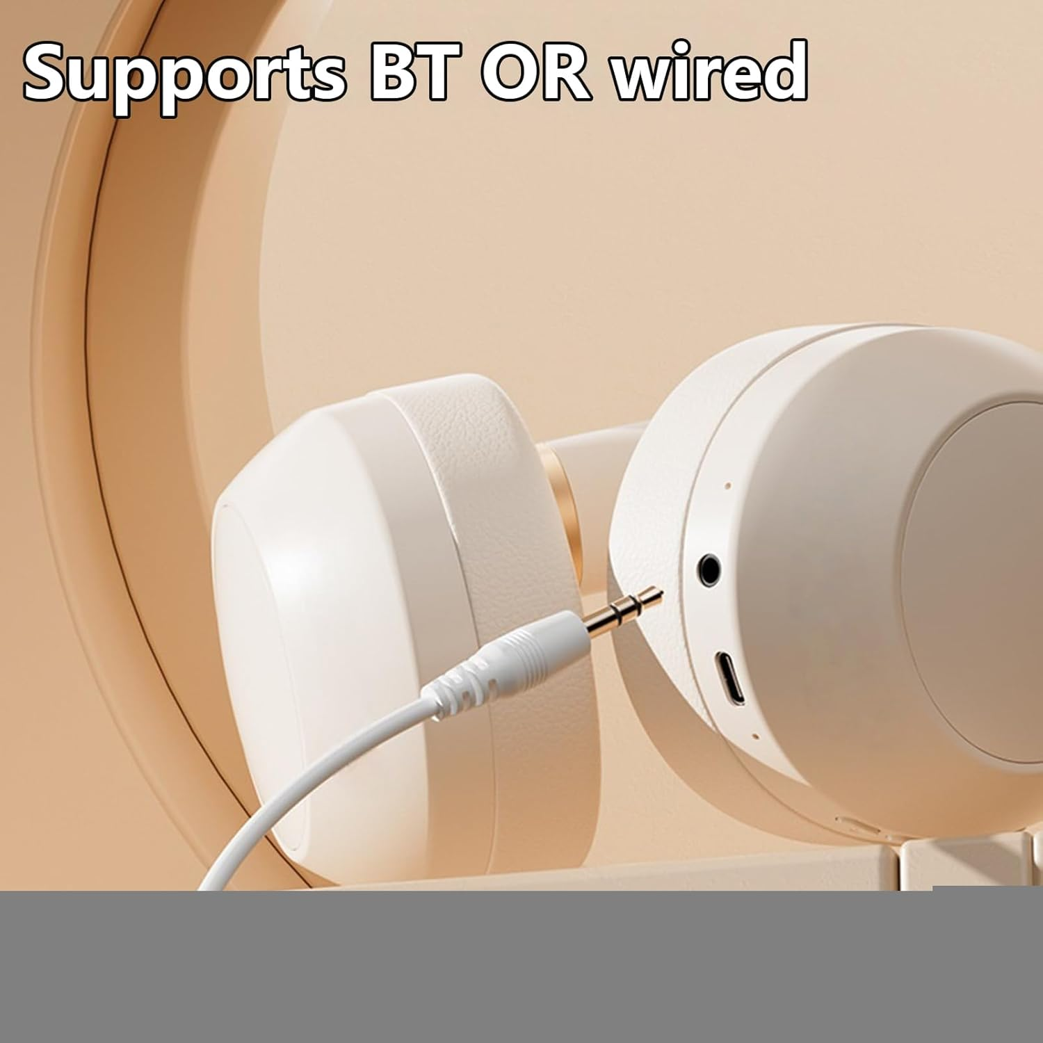 Lisutupode over Ear Headphones | High-Fidelity Headset - Stereo Sound Headphones over Ear Wireless Foldable Headset for Travel Work Cellphone image number 5