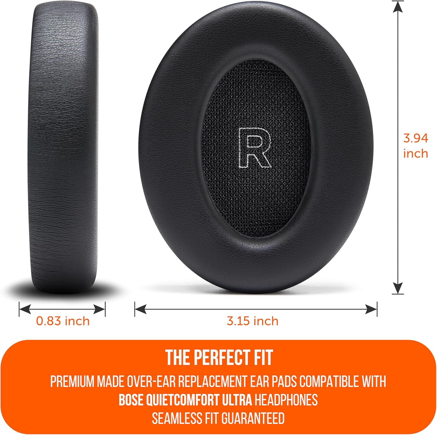 WC Padz QC Ultra - Upgraded Earpads for Bose Quietcomfort Ultra Made by Wicked Cushions | Enhanced Comfort & Thickness | Upgraded Memory Foam & Premium Materials | Black