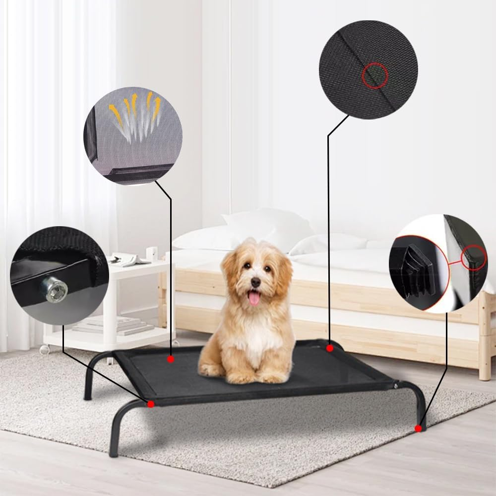 TOMVAES Dog Bed Raised Dog Bed Durable Scratch-Resistant Moisture-Proof Antibacterial Washable Suitable for Small and Medium-Sized Dogs to Cool down for Indoor and Outdoor Use, 67 * 58 * 15Cm image number 3