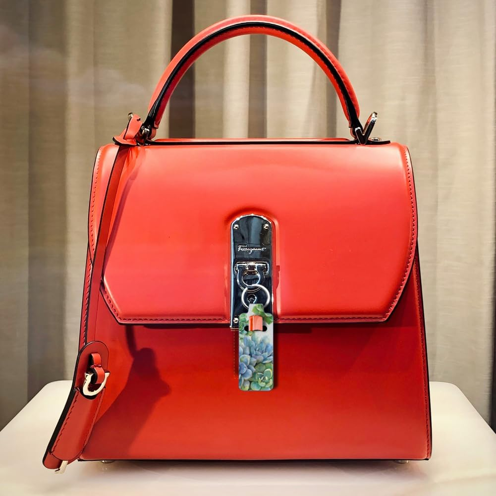 FREEBLOSS 2 Pack Lip Balm Holder Keychain Succulent Plants Pattern Chapstick Holders Lip Gloss Holder Keychain Lipstick Sleeve Keychain Chapstick Sleeve Holder for Women Friends Gift, Dark Blue image number 1