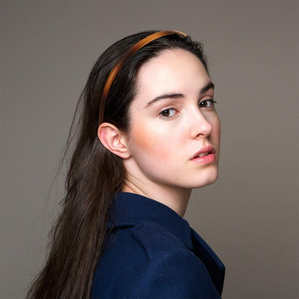 6 Pieces Headband, Multi-Color Hair Bands with Teeth Comb, Skinny Hair Accessories for Women Men, and Girls (8Mm Wide) image number 2