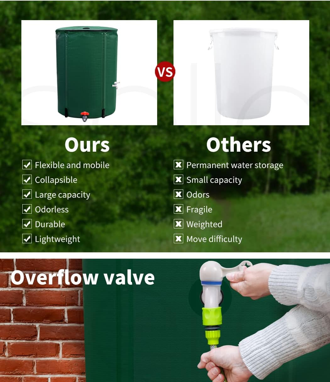 Water Tank Rain Storage Tanks Collapsible Camping Caravan Hydroponic Aqua 250L image number 3