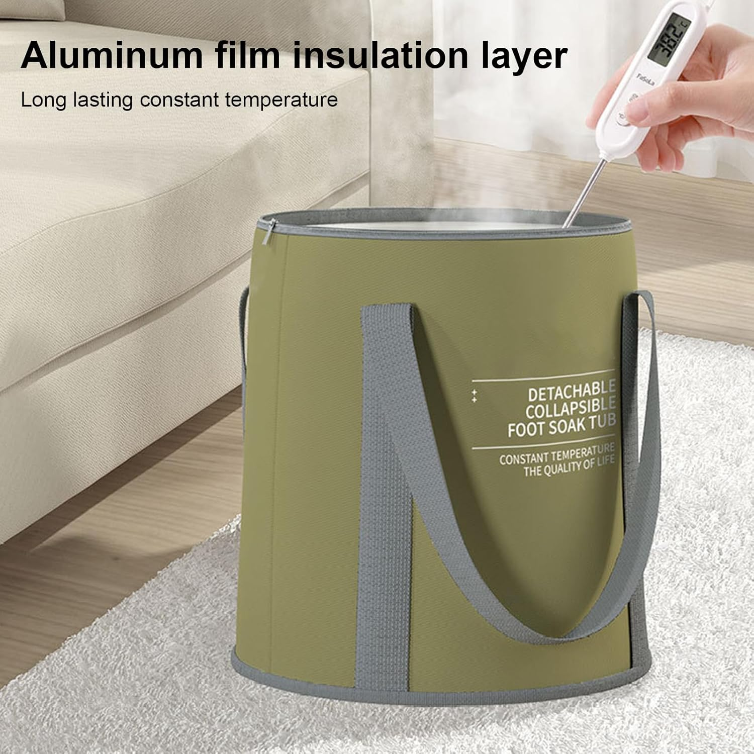 Portable Foot Bath | Foldable Feet Soaking Tub Foot Bath Basin | Portable Pedicure Foot Wash Basin with Handle for Foot Spa, Soak and Outdoor Camping Laundry Borato