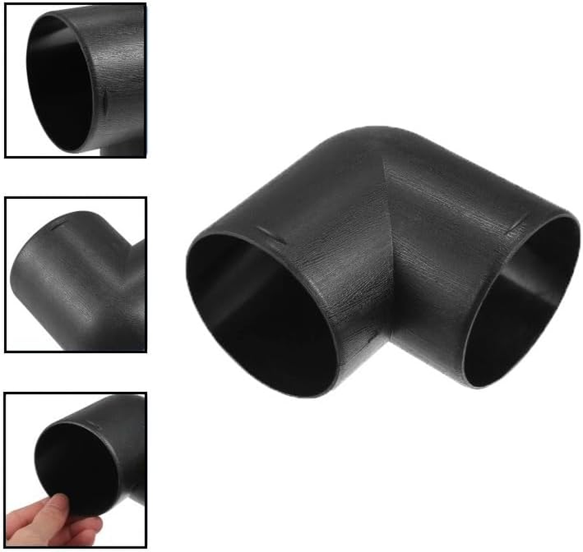 XINYUICEAN 2Pcs Car Air Diesel Heater Duct Car Heater Warm Air Ducting Pipe Elbow Outlet Connector 2.95'' 75Mm OD Black image number 4
