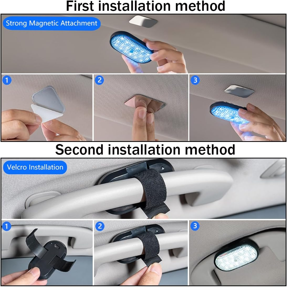 Car LED Lights Interior,6 Colors Ambient Lighting Car Interior,Usb Rechargeable Car Interior Reading Light,Portable Magnetic Interior LED Lights for Car image number 1