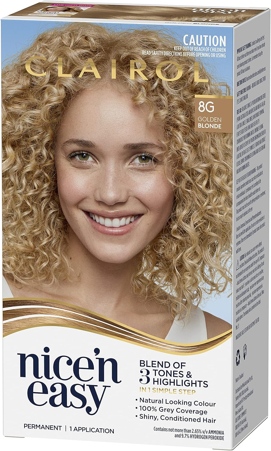 Clairol Nice 'N Easy Permanent Colour 8G Natural Golden Blonde, 100% Grey Coverage, Natural Looking Hair Colour image number 5