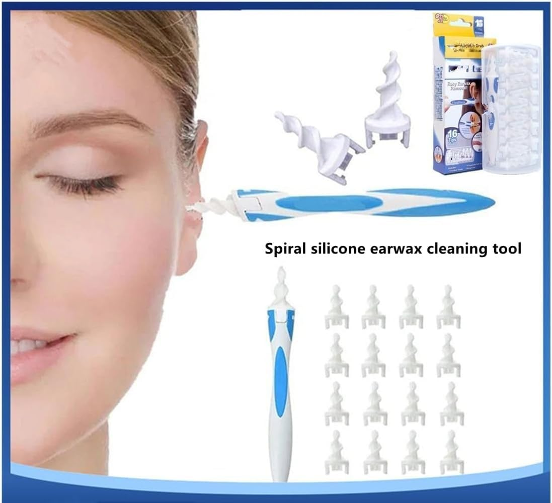 Earwax Remover Tool,Spiral Earwax Removal Tool，Reusable Earwax Removal Kit Safe Ear Cleaner with 16 Pcs Soft and Flexible Replaceme,Ear Cleaner Earwax Removal，The Best Choice for Removing Earwax image number 6