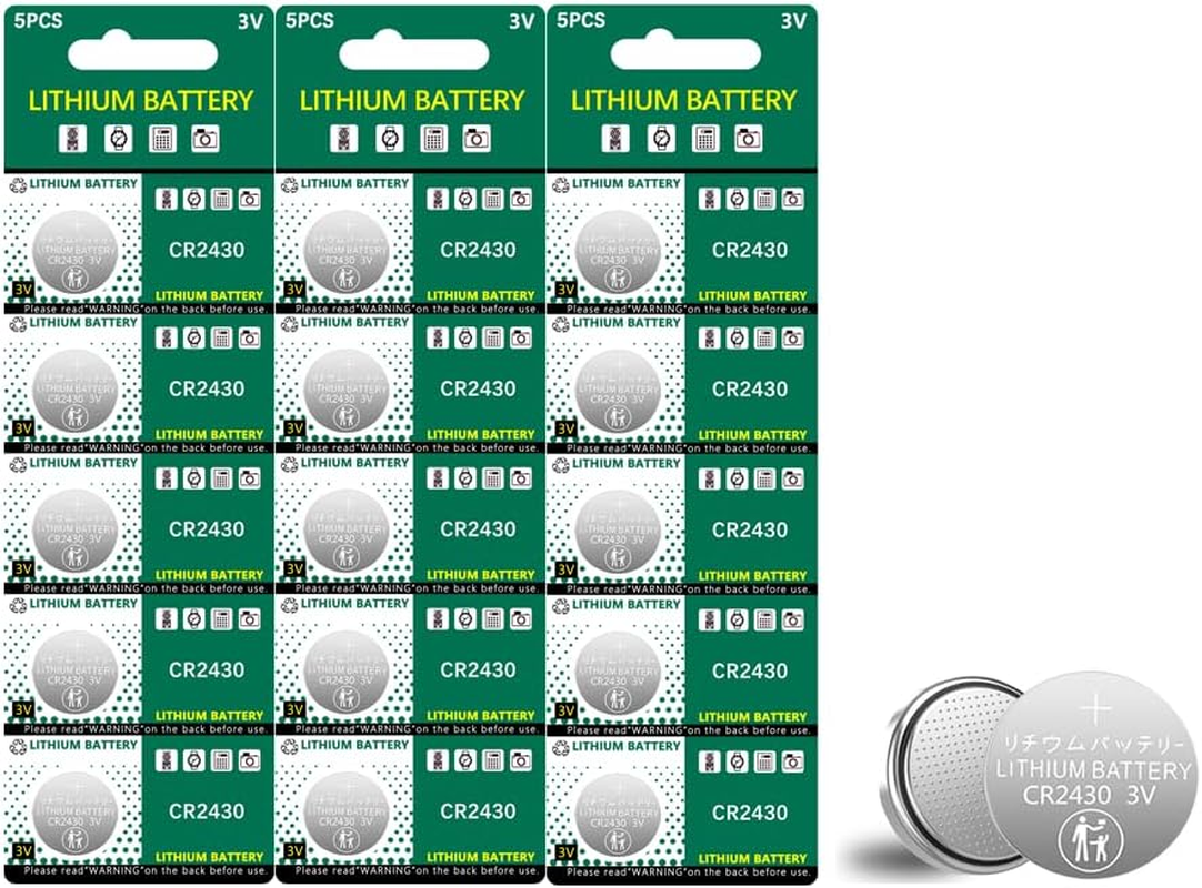 15 Pack CR2430 3V Lithium Battery CR2430 Coin Cell Battery Compliant with Coin Battery Information and Safety Standard 2020 image number 2