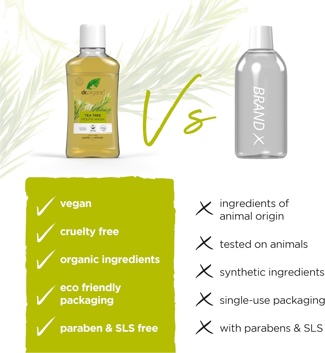 DR ORGANIC Mouthwash Organic Tea Tree, 500Ml