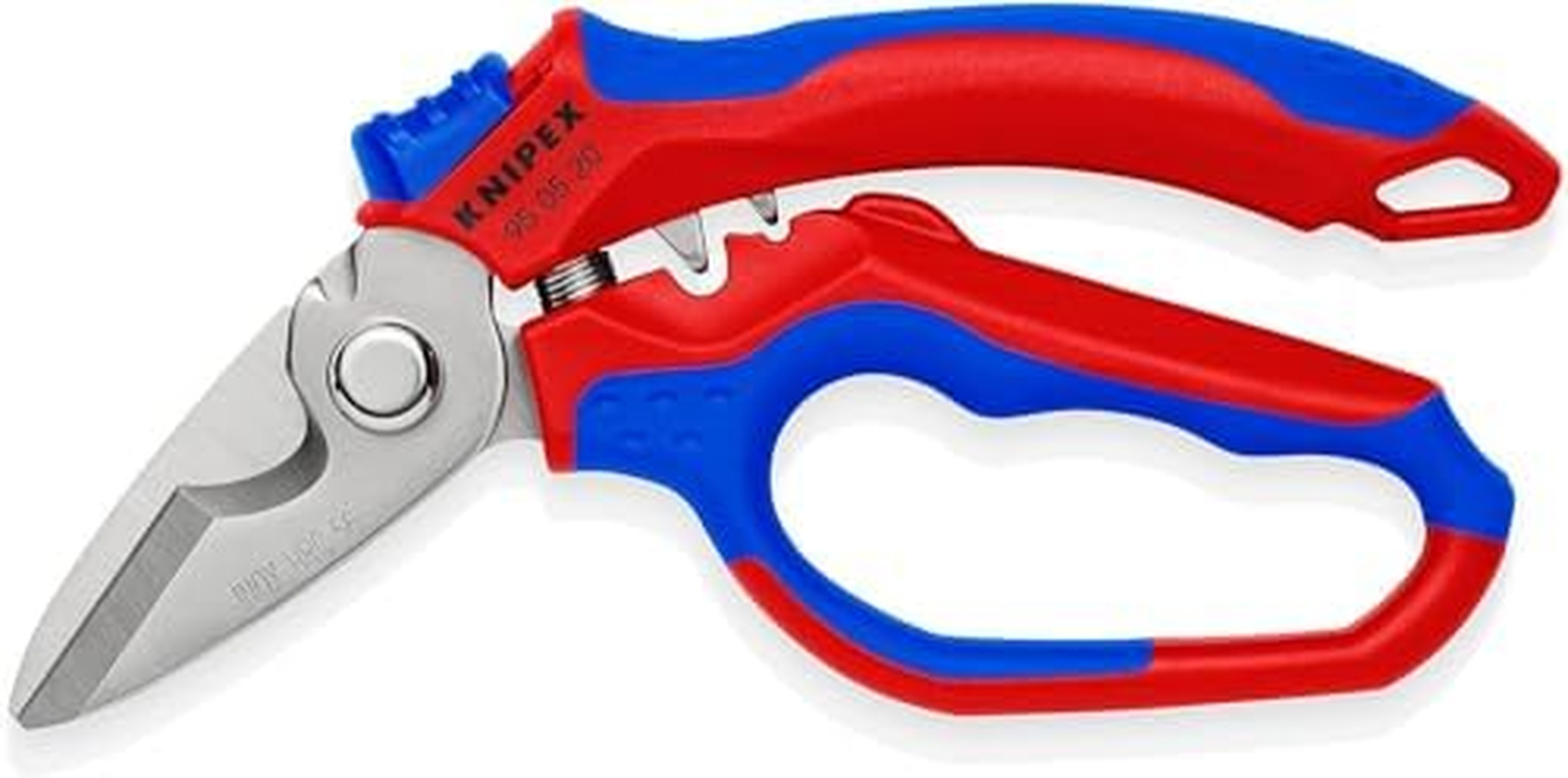Knipex 95 05 20 SB Angled Electricians' Shears with Multi-Component Grip, 160 Mm Size image number 1