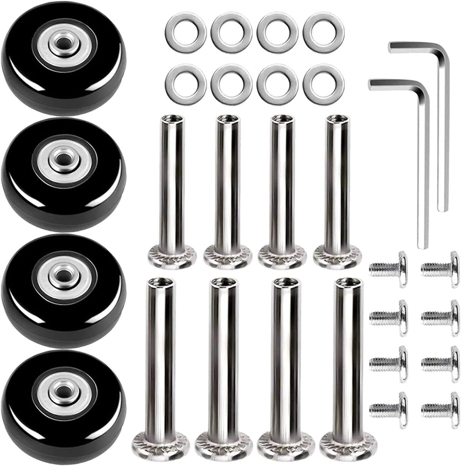 CALLARON Replacement Wheels for Luggage Rubber Suitcase Wheels Bearings Repair Kit for Travel Suitcases