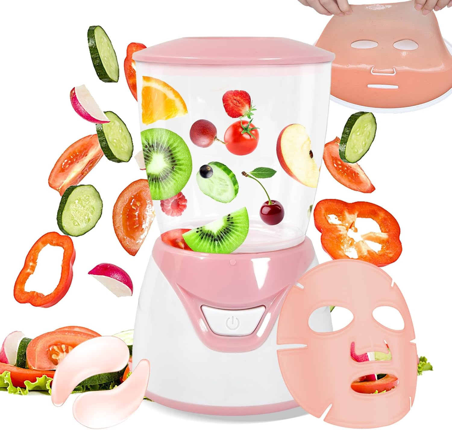 Beaufairy Face Mask Maker, Mini Facial Mask Machine, Fruit Vegetable Home Automatic DIY Skin Food Sheet Cream Mask SPA Care, Beauty Machine for Facial/Eye, with Mask Molds, 001 image number 3