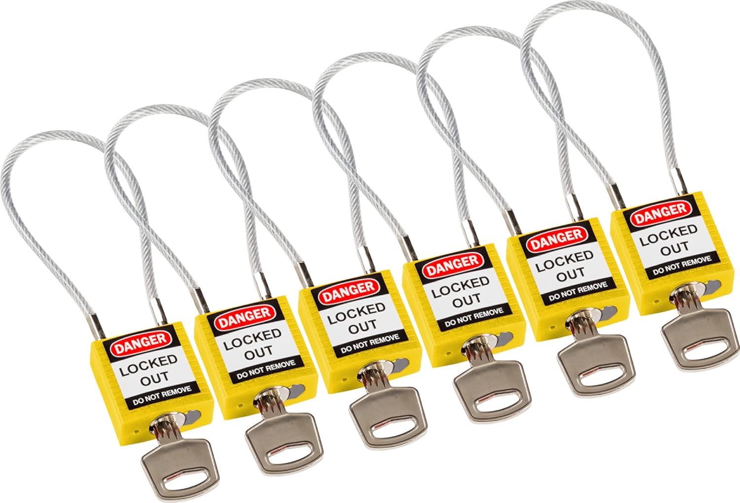 Compact Cable Security Padlock 32Mm X 16Mm Red (Pack of 6)