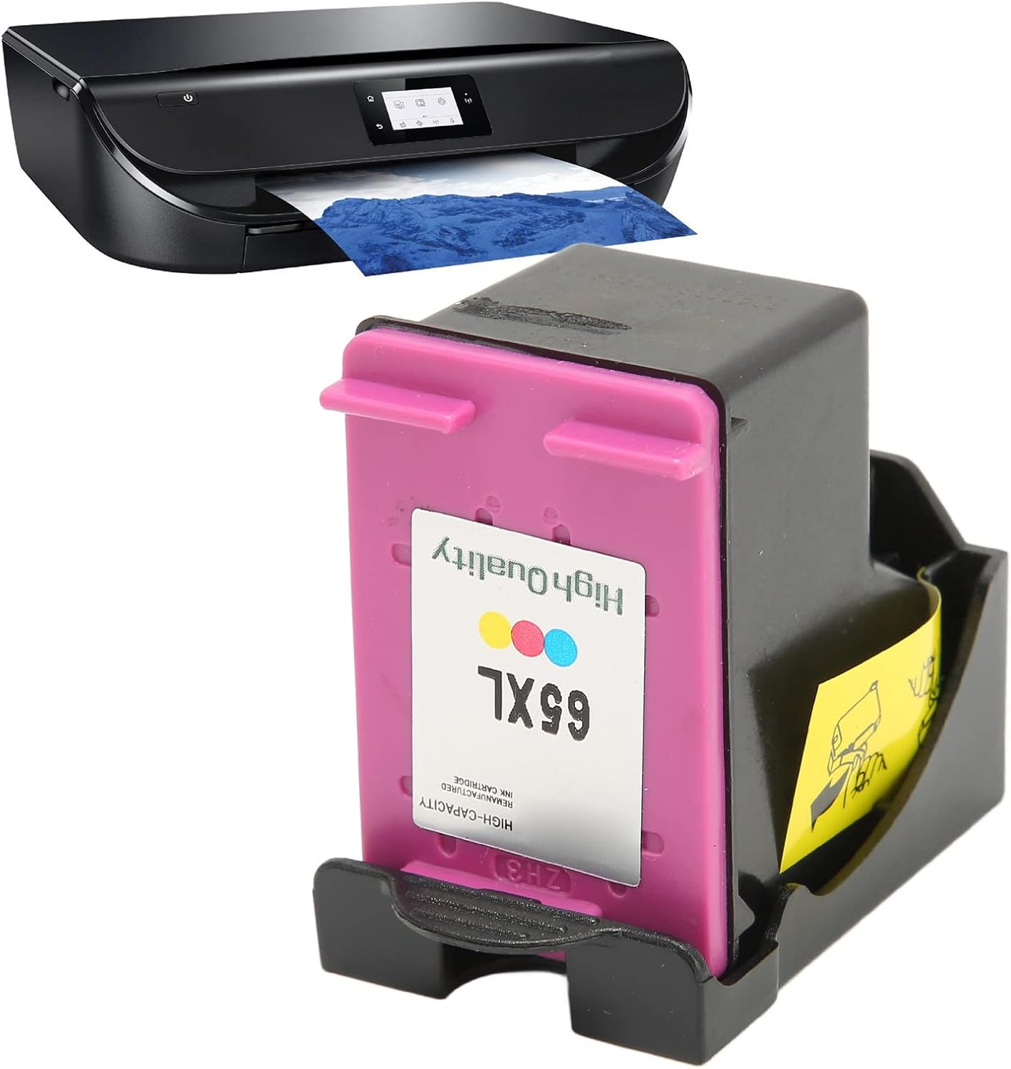 65XL Ink Cartridge 65 XL Ink Cartridge Replacement for Envy 5055 5052 5058 Deskjet 2622 3755 2624 2652 2655 3720 3752 3721 3722 3723 3758 Envy 5010 5012 5014 5020(H 65XLC image number 1