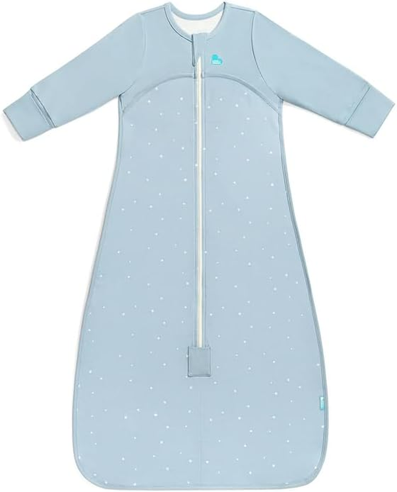 Love to Dream Cotton Long Sleeve Sleep Bag - Light, Wearable Blanket and Ultra Breathable, Sleep and Play - 1.0 TOG - (20-24&deg;C) Ideal for Moderate Temparature (Twinkle Podwer Blue, 6-18M)