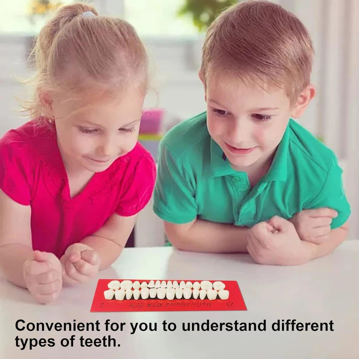 Fake Teeth Set 112 PCS False Teeth Acrylic Resin Dentures Upper and Lower Synthetic Resin Teeth for DIY Halloween Costume Crafts, 4 Complete Sets, 23 A2, Fengea image number 1