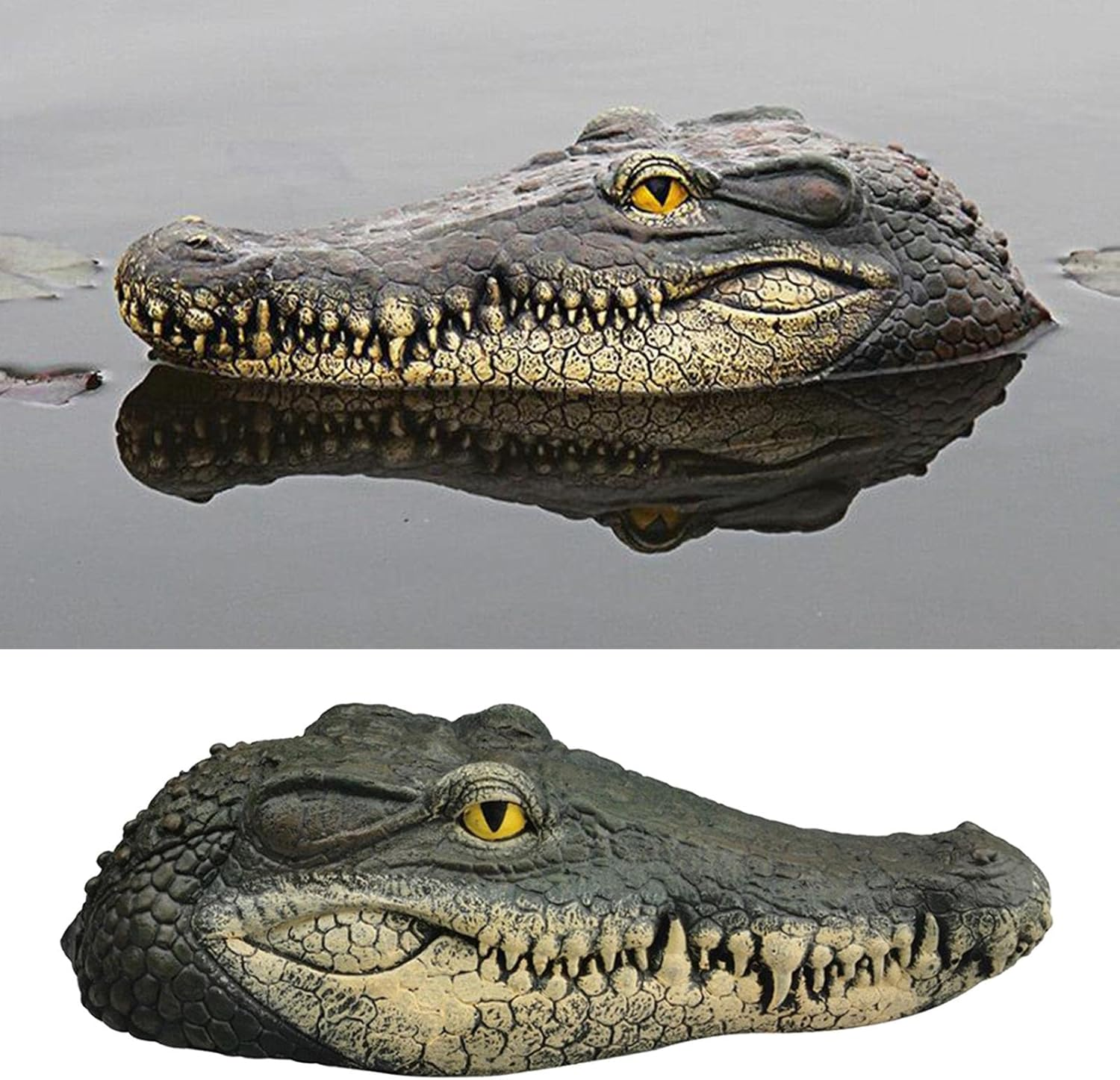 Perfk Alligator Head Decoy Pond Float Giant Look Decoy Water Floating Decoration for Head Drives Ducks, Style 2 - Style 4 image number 6