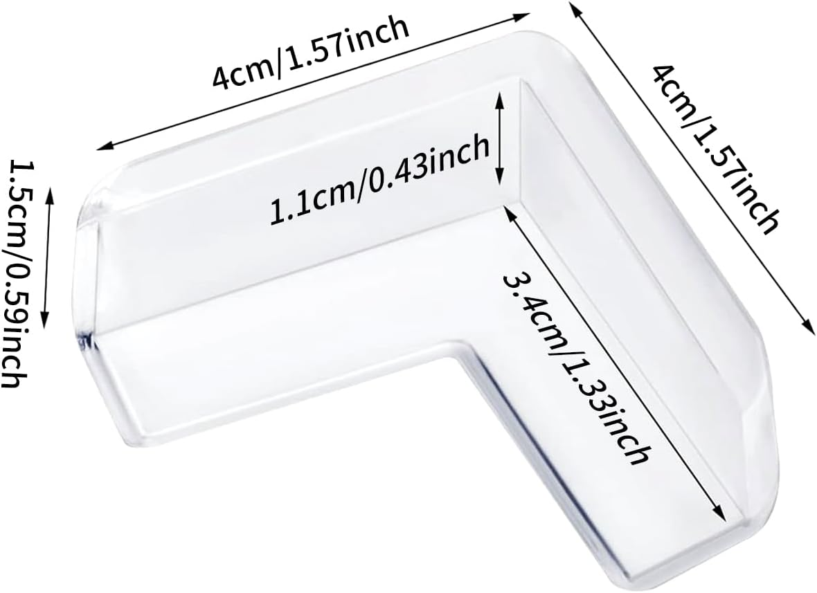 16PCS Clear Corner Protector, L Shaped Silicone Rubber Corner Guards for Furniture, Bed, Dressers and Cabinets, Table Protectors and Edge Bumpers, Waterproof Smooth Surface