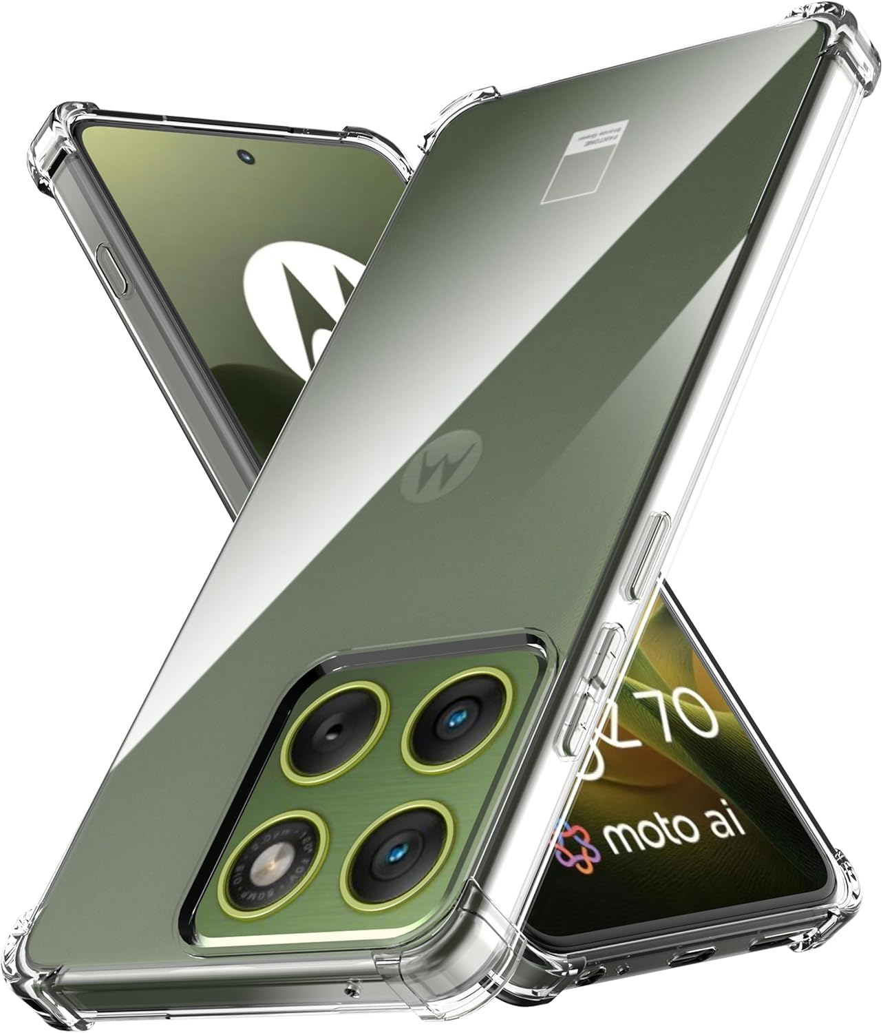 Anoowkoa Mobile Phone Case for Motorola Moto G06/Moto G06 Power Case + 2 Pieces Moto G06/G06 Power Tempered Glass Screen Protector [Transparent Silicone] [Shockproof Scratch-Resistant] Thin