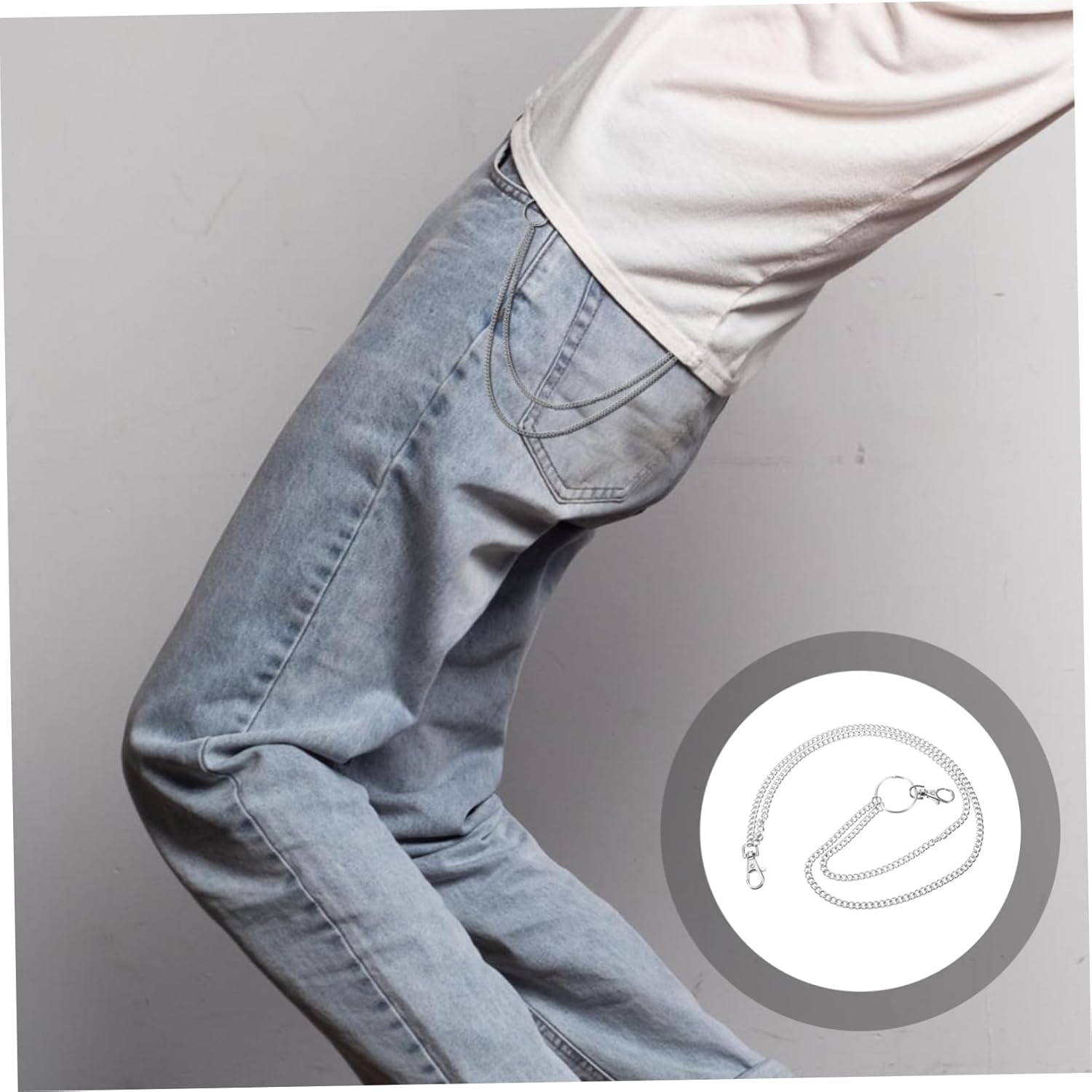 COSMEVIVI Pants Chains for Men Punk Style Metal Jean Chain Wallet Clasp Streetwear Accessory for Boys and Men