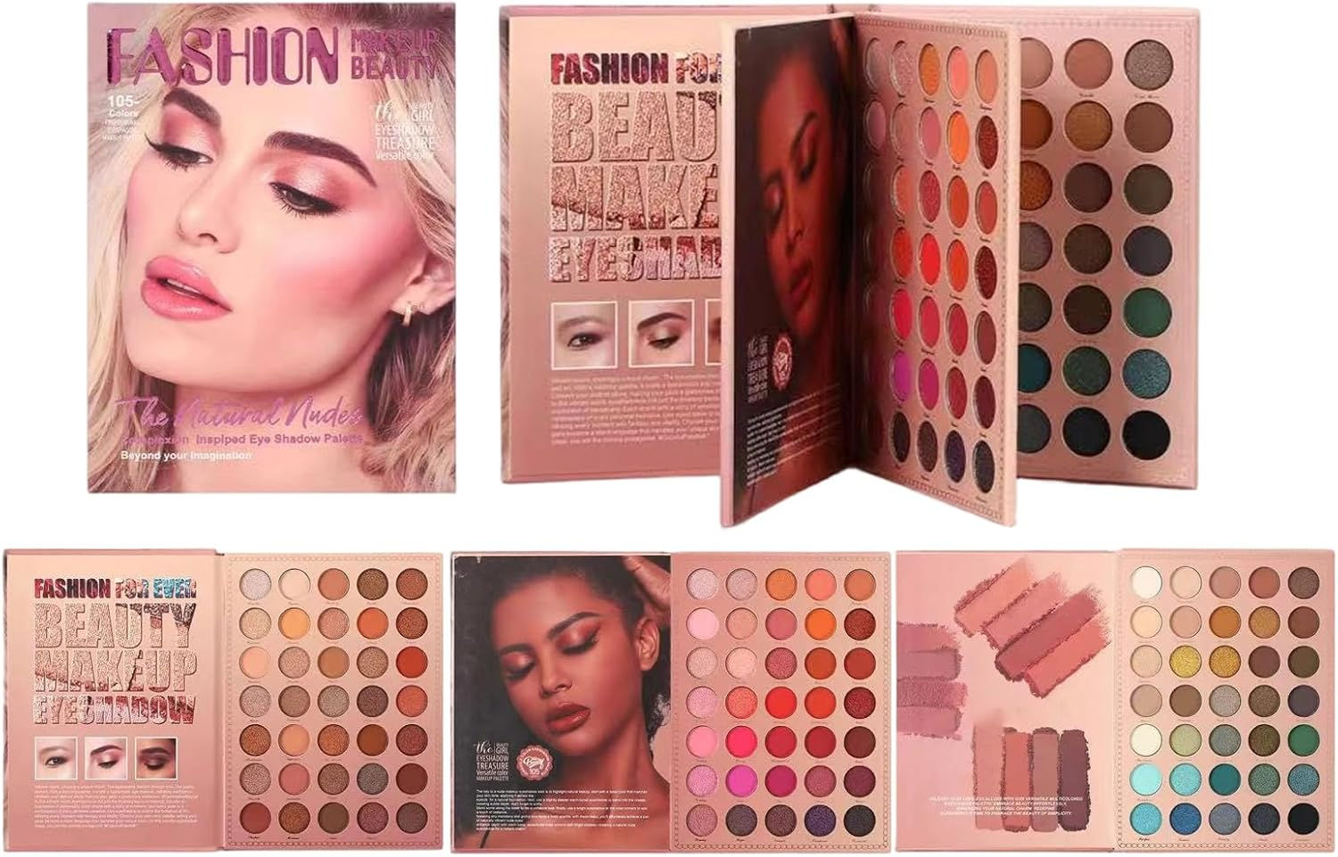 Multifunctional Makeup Palette &ndash; Multicolor 105 Book, Pearl Matte Blend, Earth Tone Beauty | Wide Shade Rangeset, Layered Art Look for Creative Styling image number 5