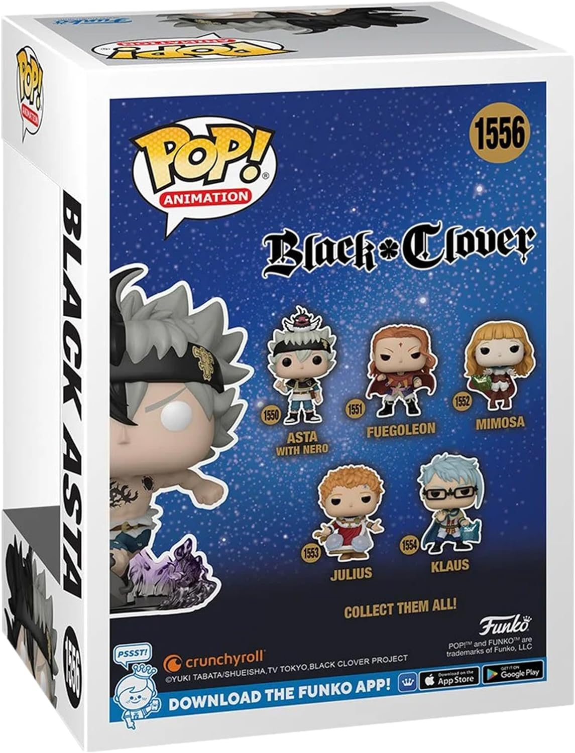 Funko Pop Black Clover - Demon Asta US Exclusive Glow Vinyl Figure, 4.55-Inch Height image number 1