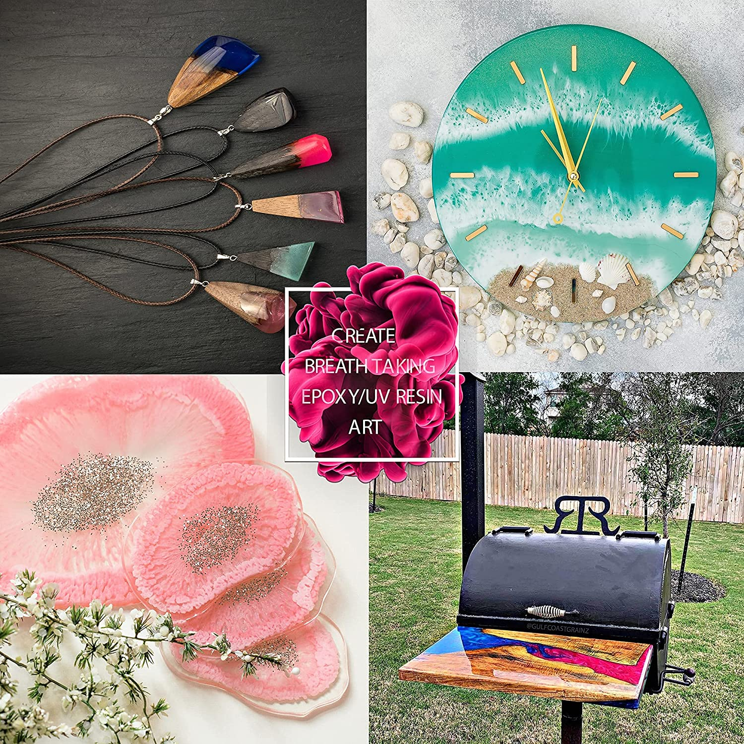 Mica Powder 24 Colors Shake & Pour Jars Set TECHAROOZ Epoxy Resin Dye&ndash; 240G/8.47Oz - Cosmetic Grade Pigment Powder for Bath Bombs, Lip Gloss, Nail Dips, Soap & Candle Making, Slime Colorant image number 2