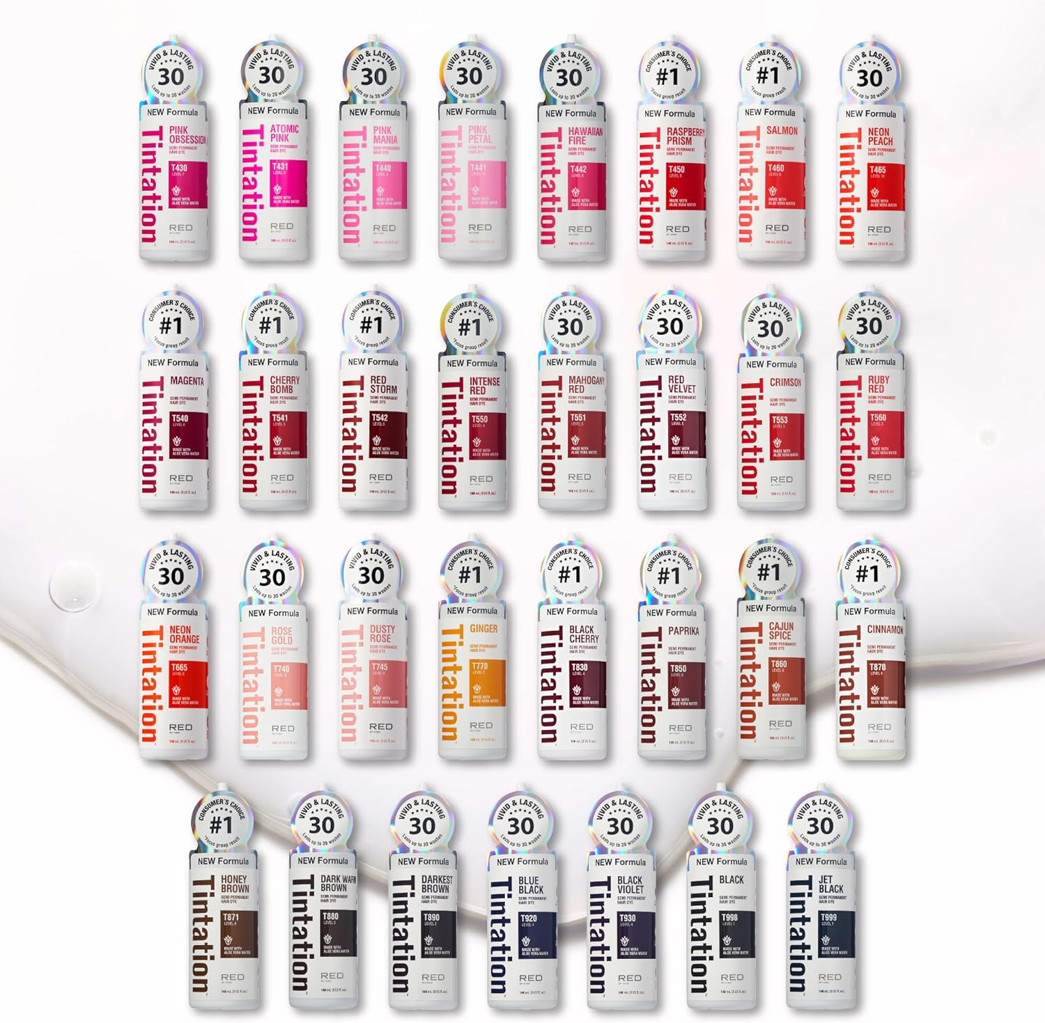 Red by Kiss Tintation Semi-Permanent Hair Color, Aloe Vera Water Based, Argan Oil, Olive Oil, Collagen & Keratin, Long-Lasting Color Dye (Rose Gold, 2 Pk, 5 Fl Oz) image number 2