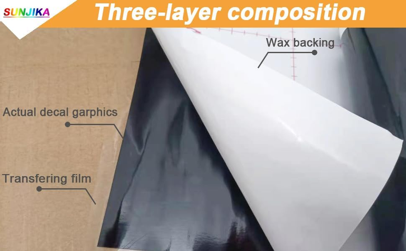 SUNJIKA 3PCS Vinyl Car Side Sticker Long Stripe Graphic Auto Hood Tailgate Body Racing Sports Decals Universal Car Truck DIY Decal Stripe Vinyl Stickers Decoration (Black) image number 5