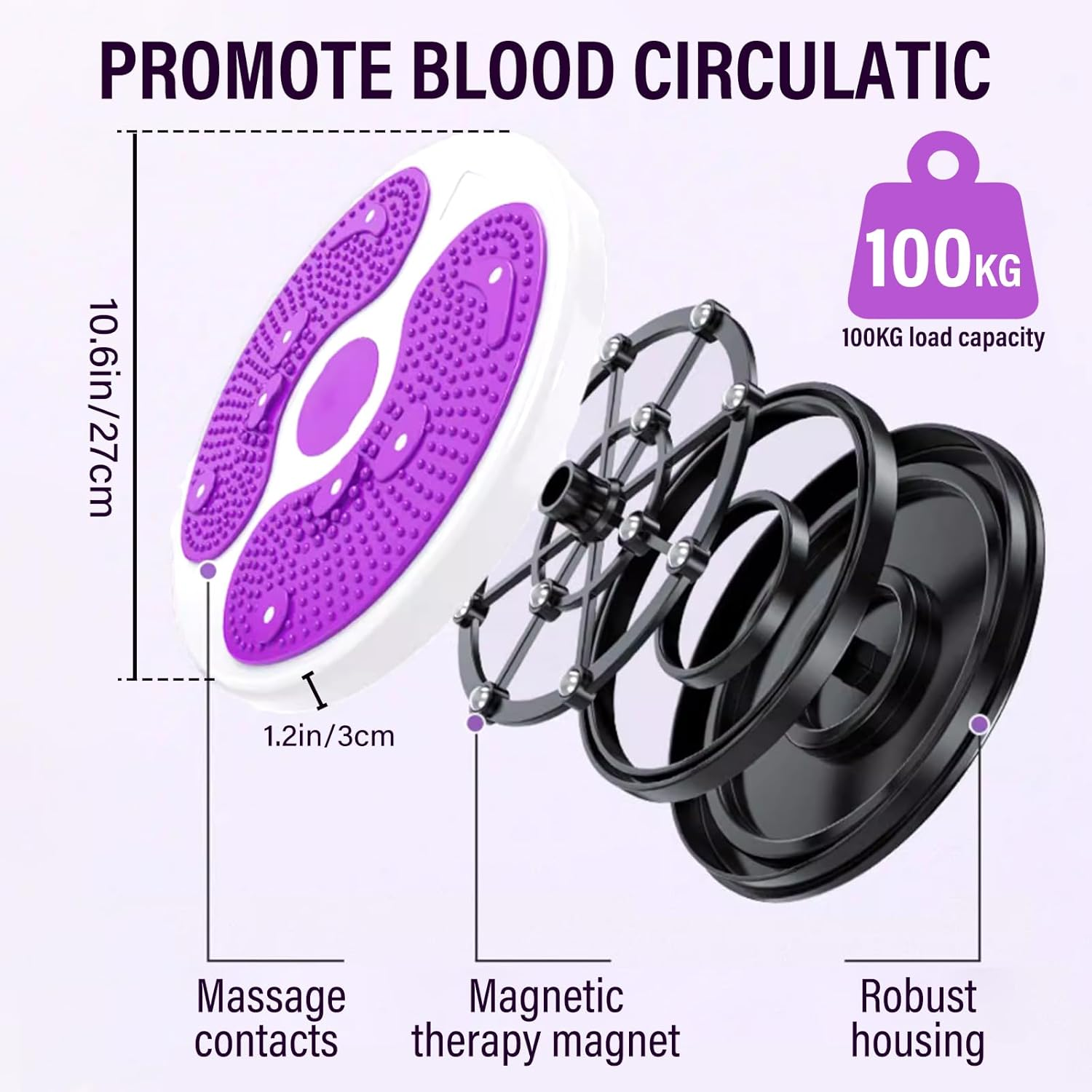 Waist Whisper, Waist Twisting Disc with Drawstring and Foot Massage Waist Sculptor Machine Twister Body Shaping Waist Twisting Disc Fitness Turntable for Women Adults Weight Loss/Cardio Exercise