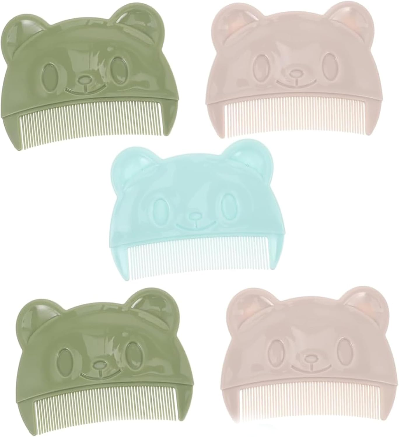 Fokmuaex 5Pcs Bear Shaped Baby Scalp Comb - Gentle Cradle Cap & Dandruff Remover for Newborns & Infants - Soft Hair Styling Grooming Tools Set image number 5
