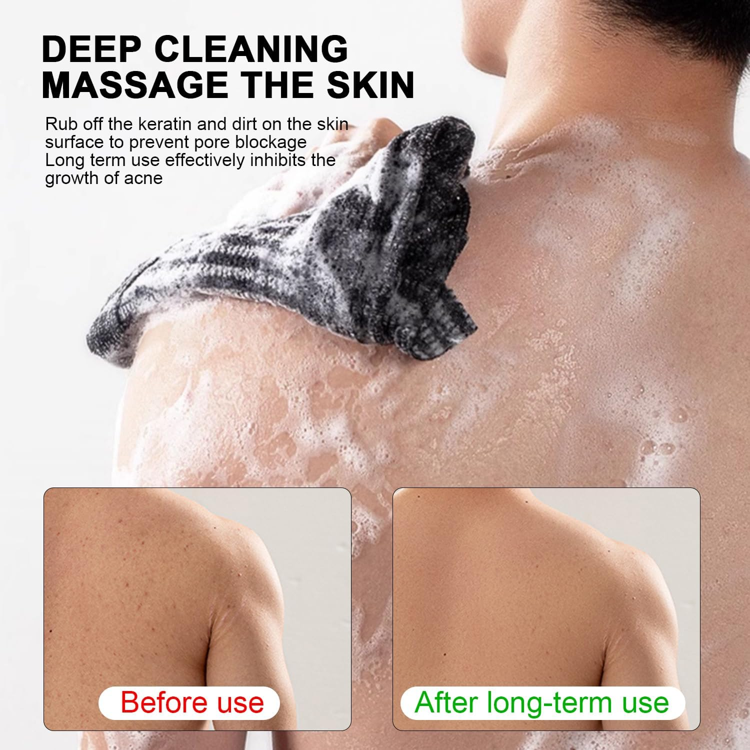 Sima Japanese Exfoliating Towel, Body Scrub Washcloth for Face and Deep Cleansing, Net Sponge 2-Pack Extra Long (39.4&times;11.02In) image number 3