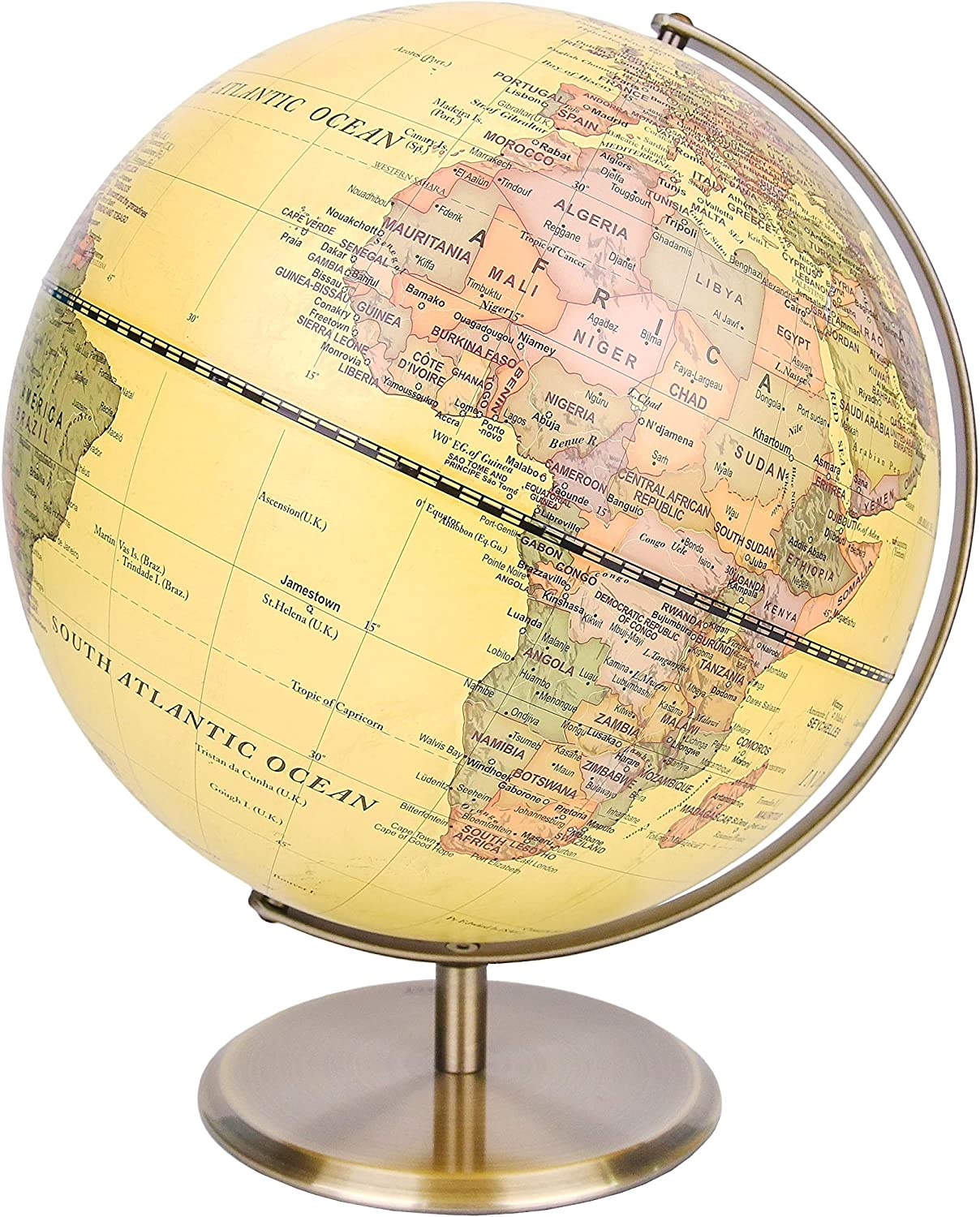 Exerz 10Cm Antique Globe - Mini Globe - Vintage Colour Modern Map (Diameter: 10Cm)