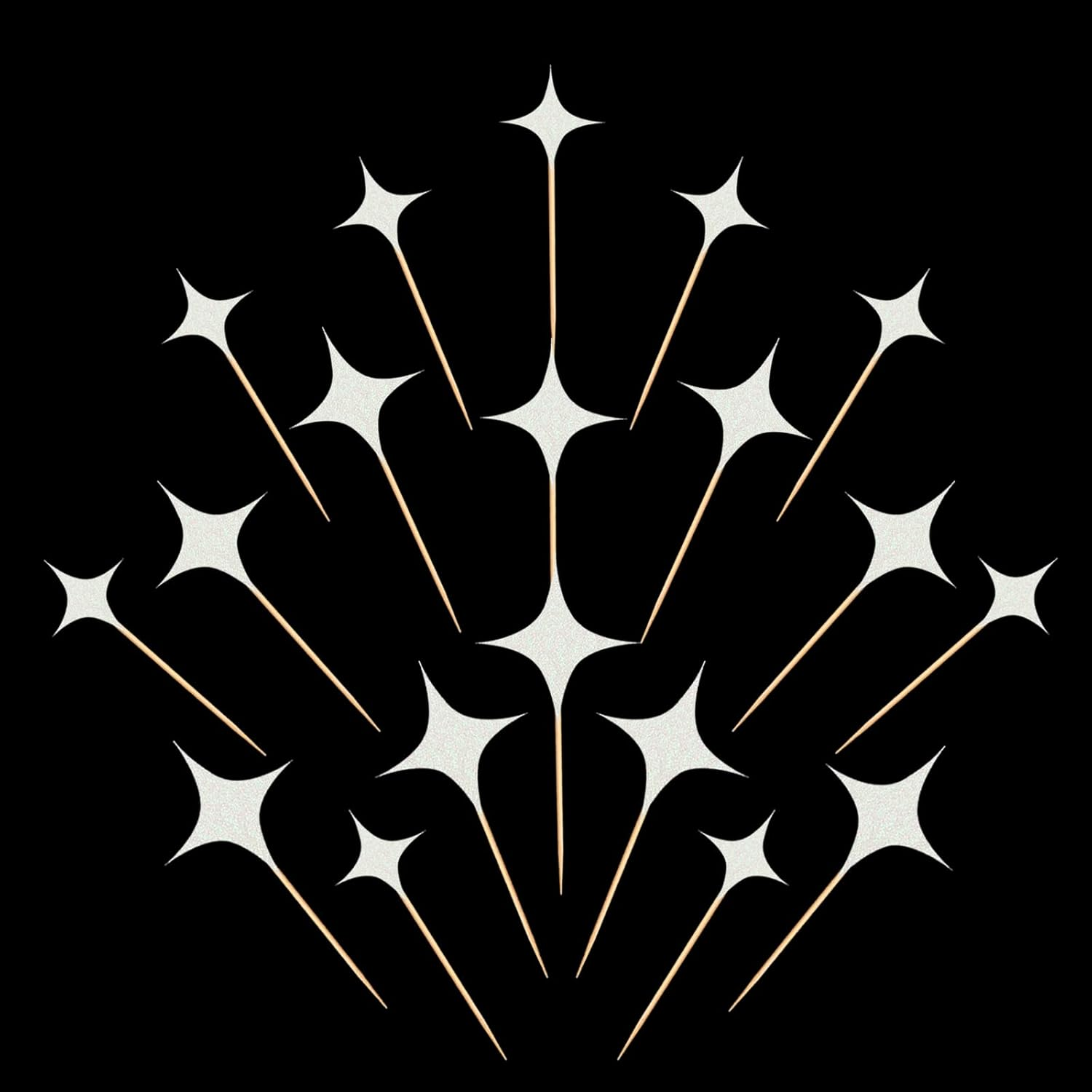 30 Pack Twinkle Star Cupcake Toppers Little Star Cupcake Picks Wedding Engagement Bridal Baby Shower Birthday Party Cake Decorations Supplies White
