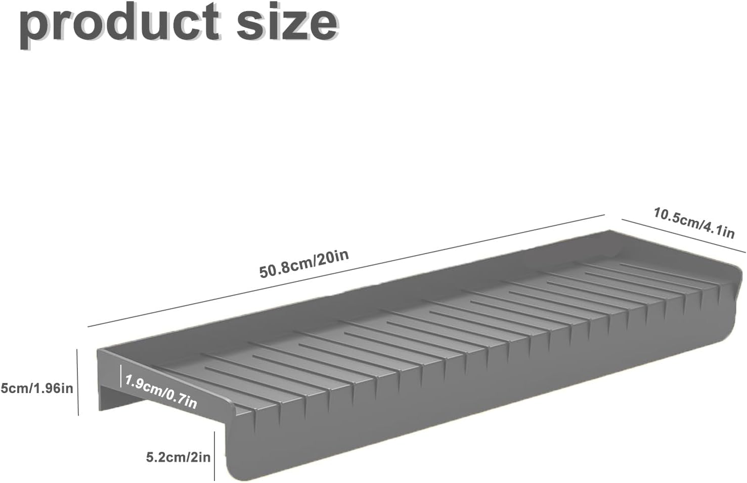 WEZCHUGHAOL 20&rsquo; Silicone Edge Protector, Kitchen Edge Guard, Splash Guard for Bathtub Sink, Sink Granite Quartz Protector, Adjustable Countertop to Fit Various Kitchen (Gray) image number 6