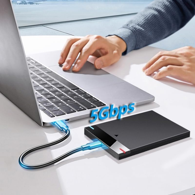 Enclosure HDD Case 2.5 Inch Hard Drive Enclosure, USB 3.0 Type-C Cable External Hard Drive 5TB 5Gbps HD Portable Storage Device Support UASP image number 3