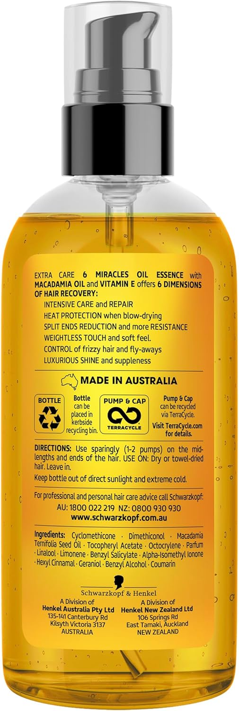 Schwarzkopf Extra Care 6 Miracles Oil Essence, Hair Oil, Deep Care & Repair, 100Ml image number 3