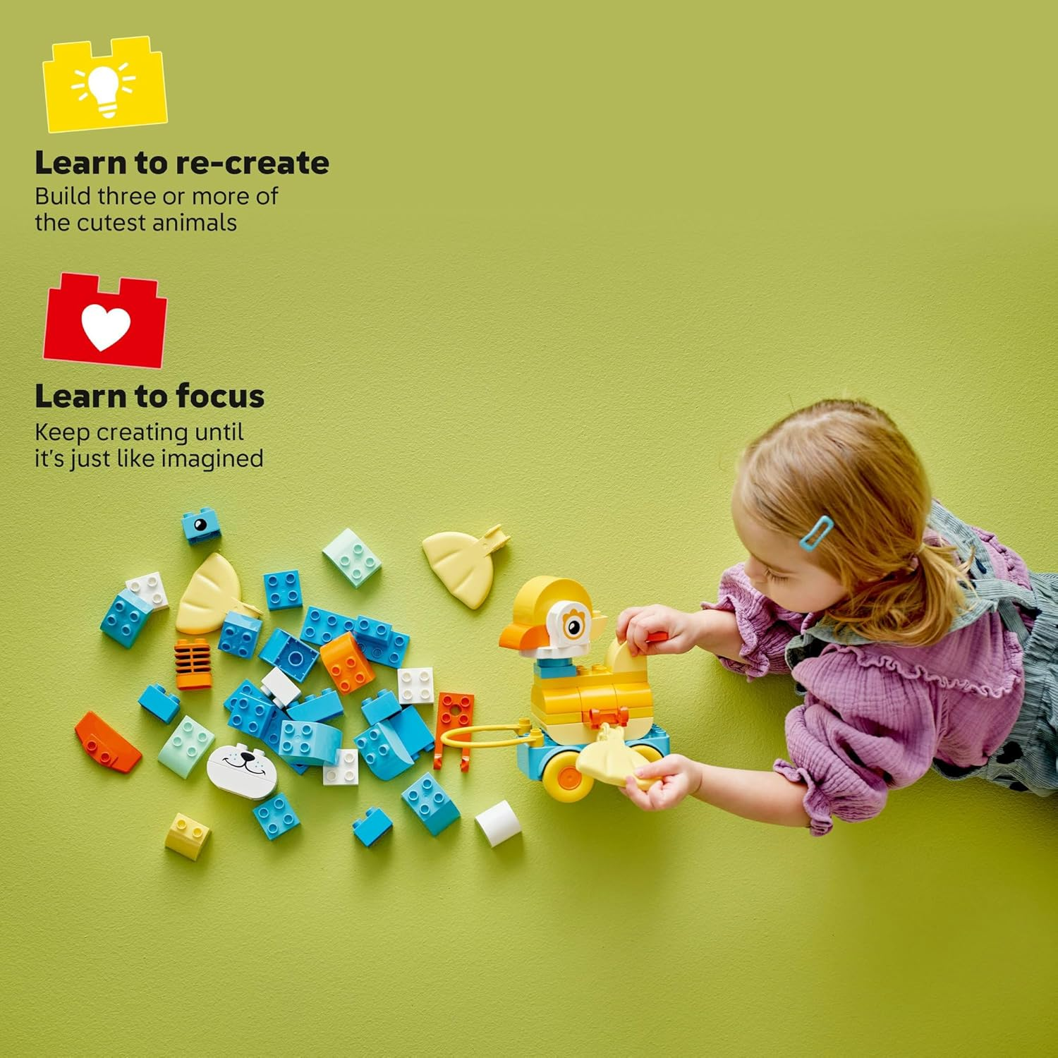 LEGO&reg; DUPLO&reg; Town 3In1 Animals on Wheels 10448 Building Toy Sparks Hours of Imaginative Play with 58 Bricks and Pieces to Make Creative Fish, Duck and Dog Figures for Preschool Kids Aged 2 and Up image number 4