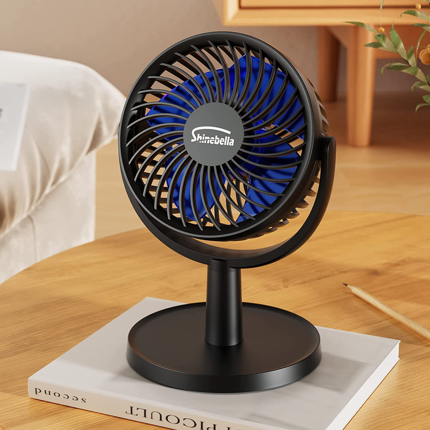 4 Speeds Small Desk Fan with Strong Airflow, Personal Portable Mini USB Fan, Quiet, 310 Degree Rotation, Detachable, Easy to Clean, Lightweight, 4 Inch, for Bedroom, Desk, Home (White, 4 Inch)