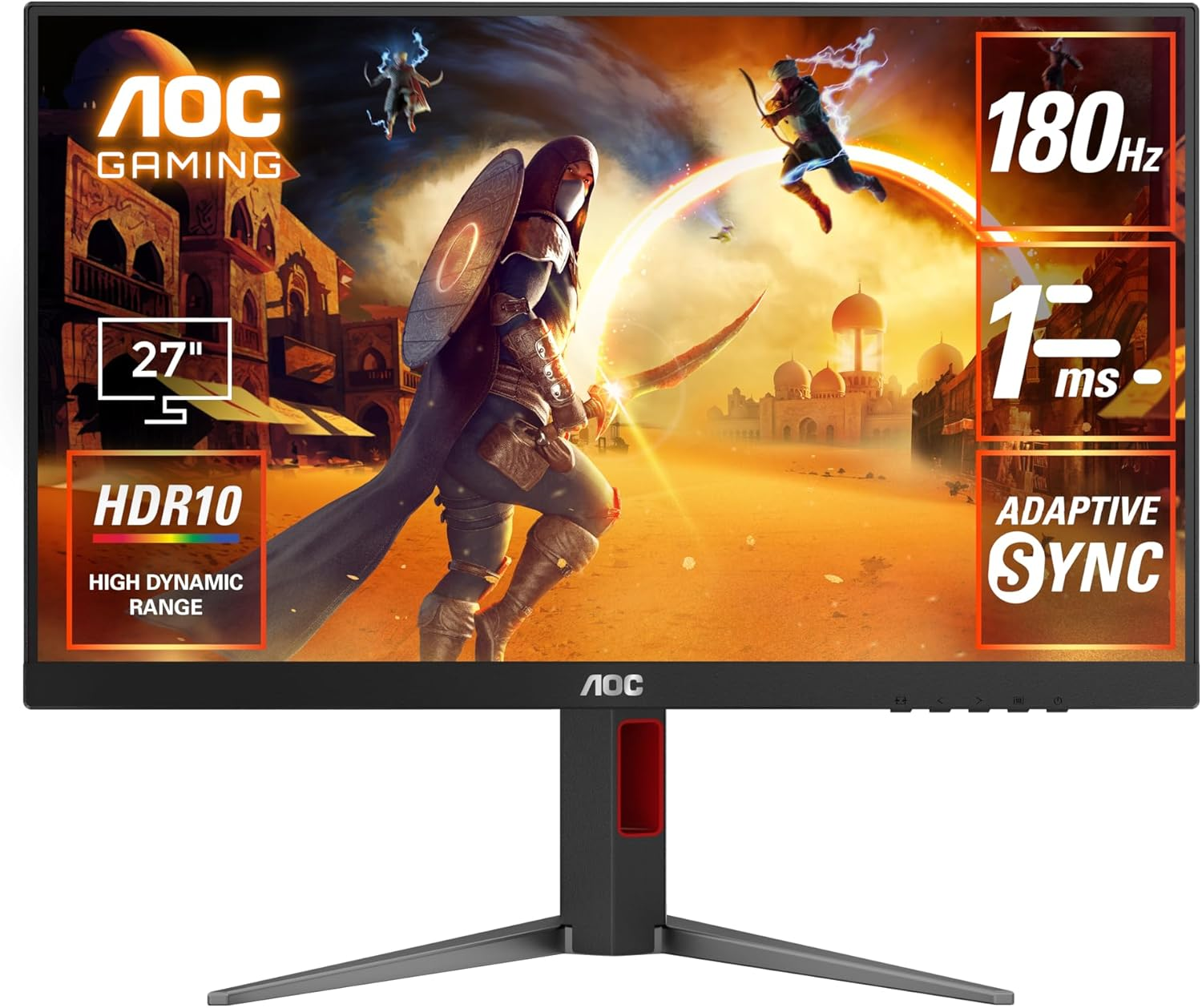 AOC 27G4X 27 Inch 1920 X 1080P Full HD 180Hz IPS Gaming Monitor image number 1