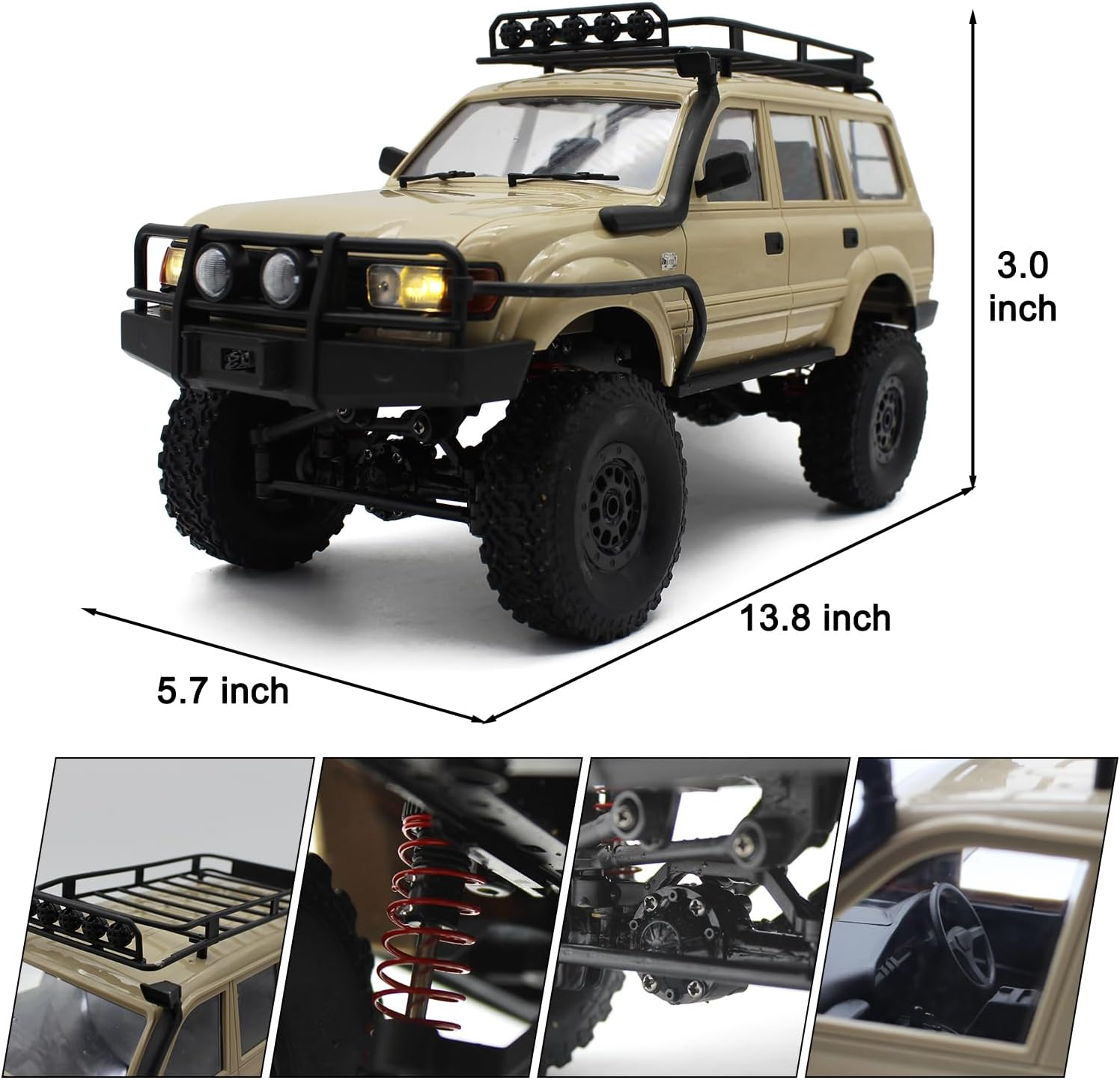 Spobot Remote Control Truck 2.4G 4WD Land LC SUV Car,Rc Off-Road Vehicle for All Terrain Radio Control Rock Climb Car for Adults and Kids Toy Hobby image number 3