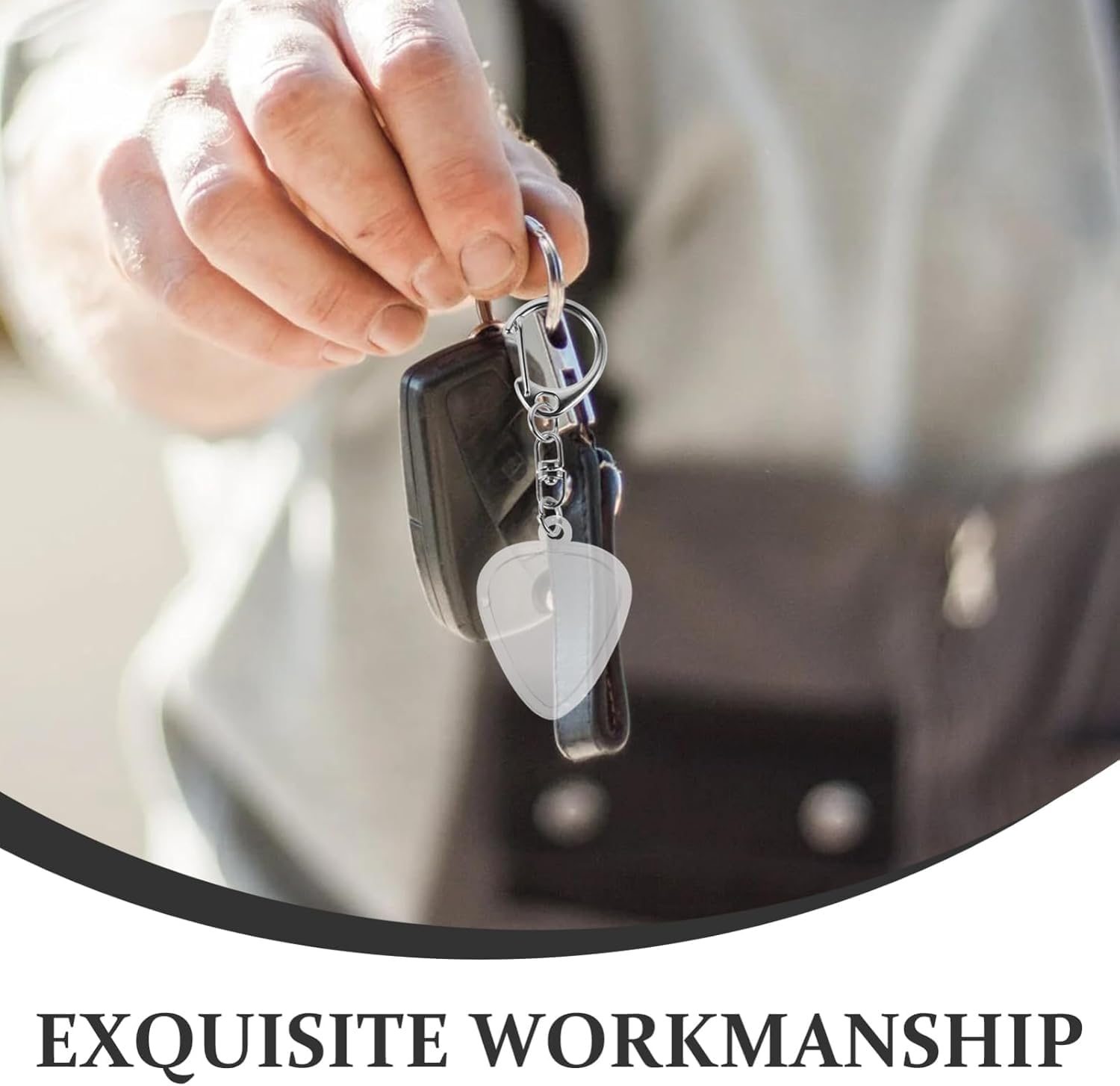 Ksngtixe 1PCS Heart Shaped Guitar Pick Holder Keychain, Clear Transparent Storage Case for Guitar Picks, Easy Identification Accessory for Musicians & Music Lovers image number 4