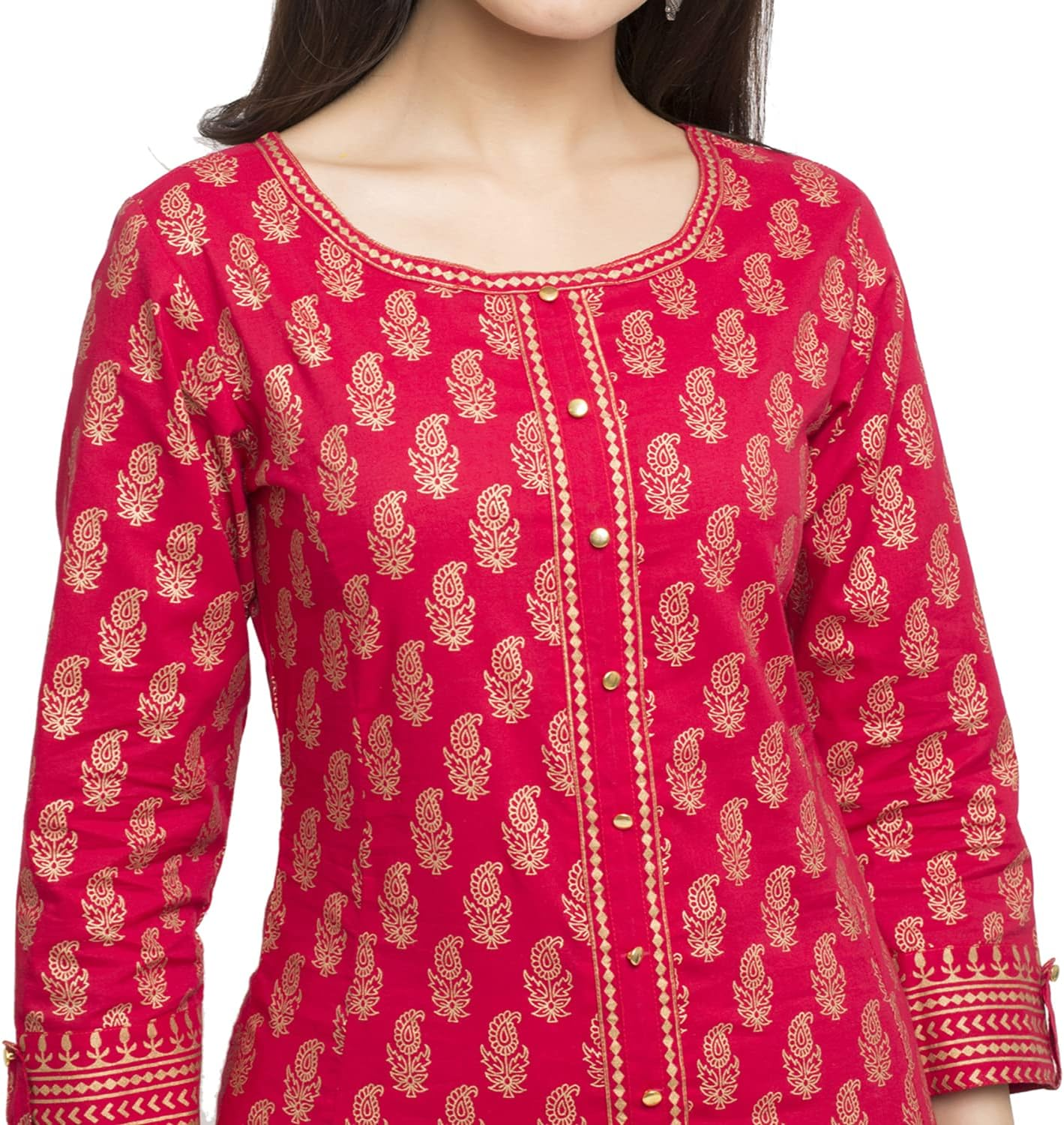 Yash Gallery Women'S Cotton Printed Anarkali Kurta for Women image number 6