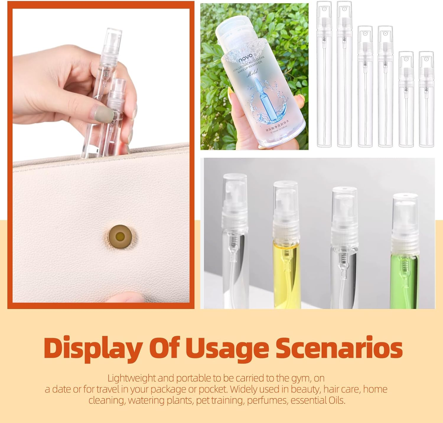 Tanstic 30Pcs Plastic Mini Spray Bottle, 5Ml 8Ml 10Ml Refillable Perfume Atomizer, Fine Mist Spray Bottle Travel Refillable Liquid Containers for Sample, Perfume, Cologne (Clear) image number 5