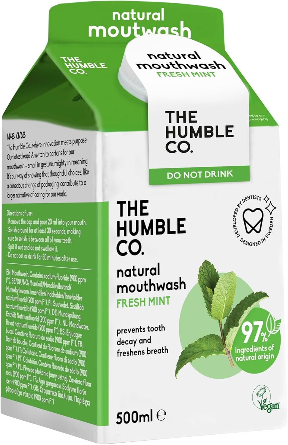 Humble Co. Fresh Mint Mouthwash 500 Ml