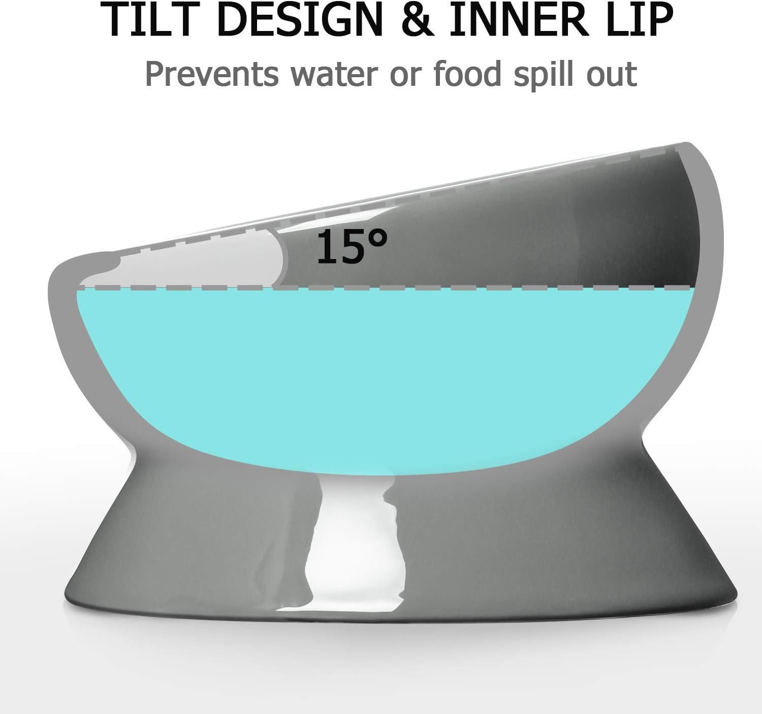 Y YHY Elevated Cat Food Bowl, Raised Pet Food and Water Bowl, Ceramic, 15Oz