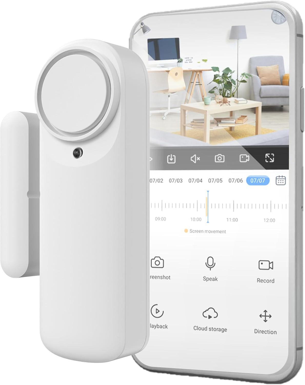 Nivian Smart Wifi Door Alarm Magnetic Door Sensor Wireless with Mobile App Real-Time Notifications Manual Button Siren 100Db image number 6