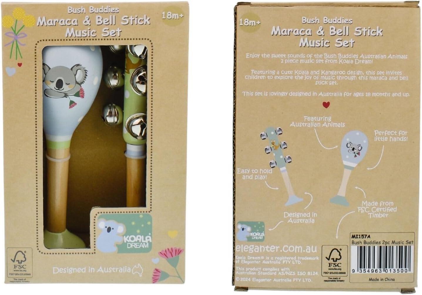 Koala Dream - Bush Buddies Australian Animals Maraca & BELLSTICK Set image number 2