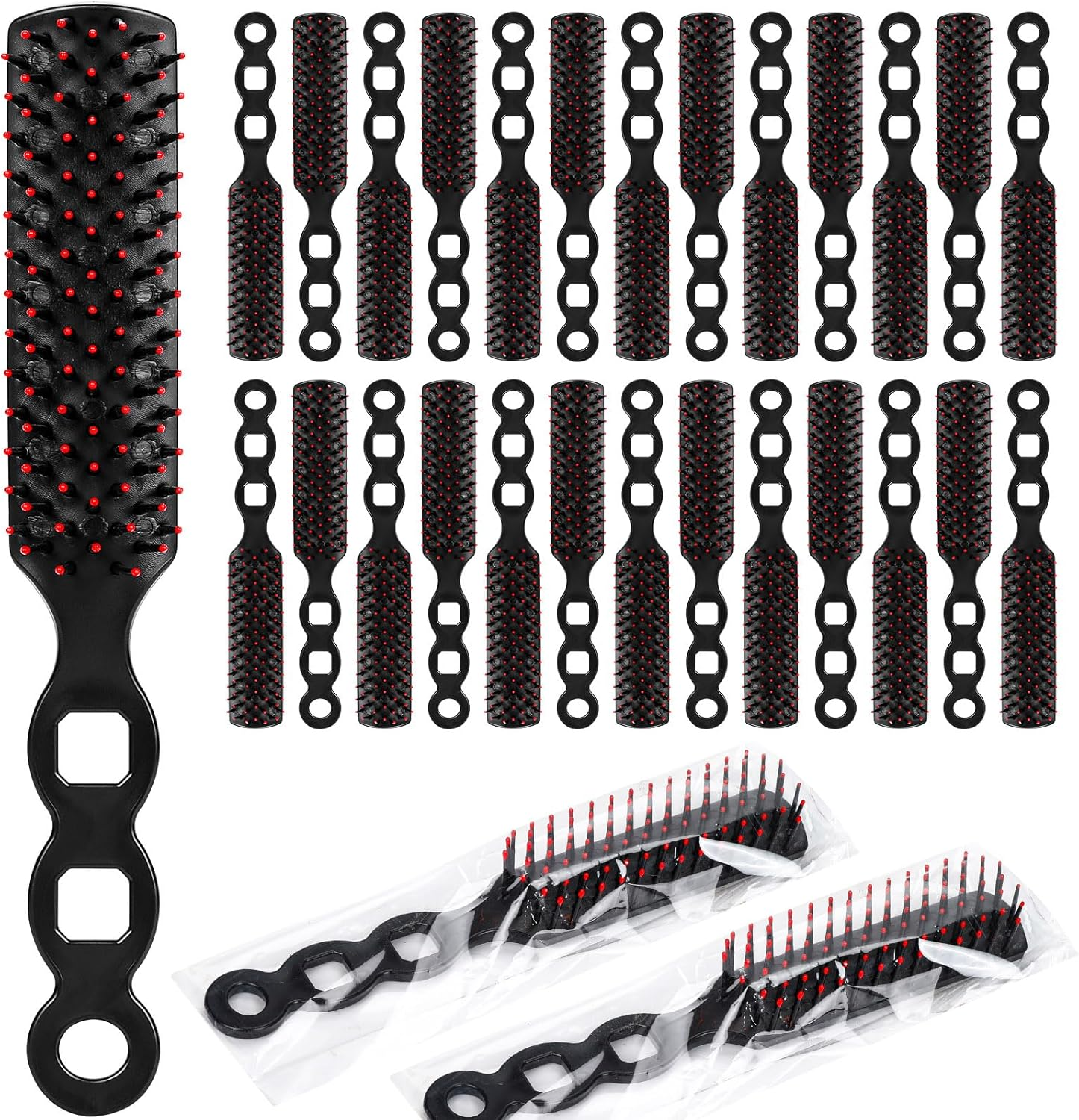 100 Packs Bulk Hair Brushes for Homeless, anti Entangling Hair Brushes anti Static Massage Combs, Disposable Plastic Hairbrush Suitable Shelter Hotel Nursing Home Charity Church -Individually Wrapped image number 4