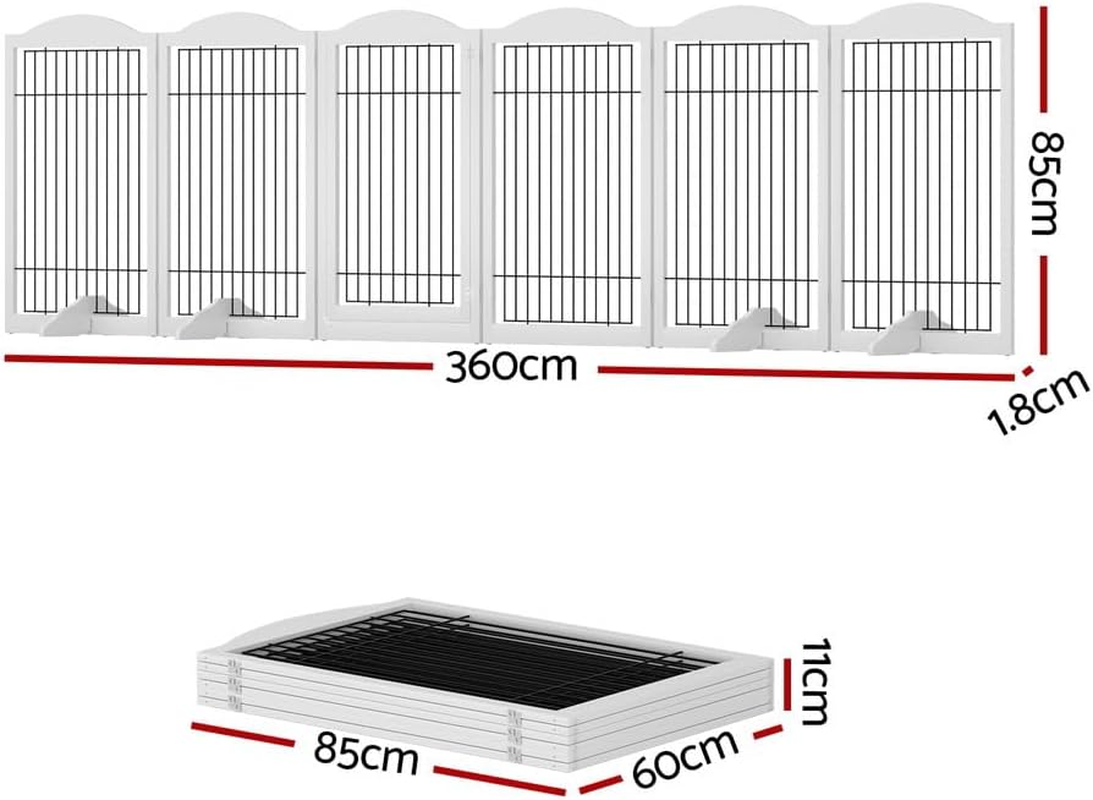I.Pet Dog Playpen Enclosure 6 Panel Puppy Pet Fence Wooden Play Pen Gate Indoor image number 3